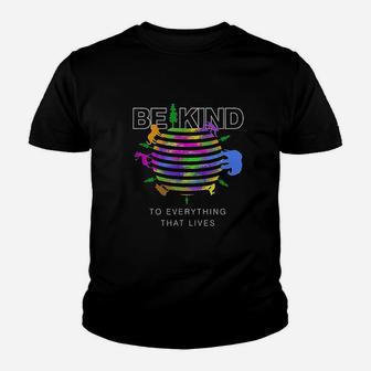 Be Kind To Everything That Lives World Watercolor Youth T-shirt - Seseable