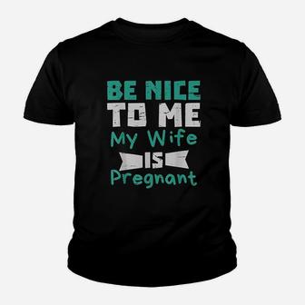 Be Nice To Me My Wife Is Men Dad Gift Kid T-Shirt - Seseable
