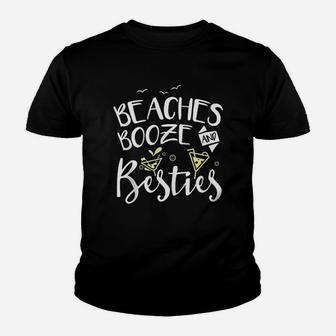 Beaches Booze And Besties Girls Trip Friends Bff Funny Gift Kid T-Shirt - Seseable