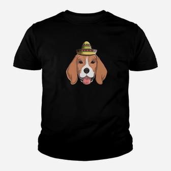 Beagle Dog Sombrero Fiesta Cinco De Mayo Mexican Kid T-Shirt - Seseable