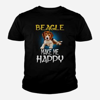 Beagle Hund Machen Mich Glücklich Kinder T-Shirt - Seseable