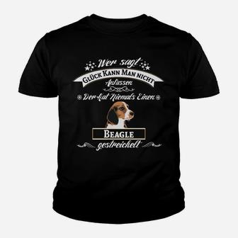 Beagle-Liebhaber Kinder Tshirt: Glück kann man küssen, Beagle streicheln - Seseable