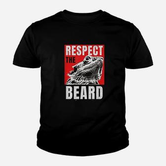Bearded Dragon Respect The Beard Lizard And Reptile Kid T-Shirt - Seseable
