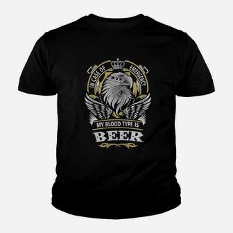 Beer In Case Of Emergency My Blood Type Is Beer Name Youth T-shirt - Seseable