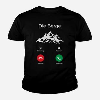 Bergsteiger Humor Kinder Tshirt mit Ruf der Berge Design, Lustiges Bergsteigen Tee - Seseable