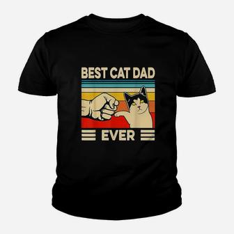 Best Cat Dad Ever Funny Cat Dad Father Vintage Gift Kid T-Shirt - Seseable