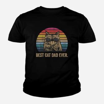 Best Cat Dad Ever Papa Birthday Youth T-shirt - Seseable