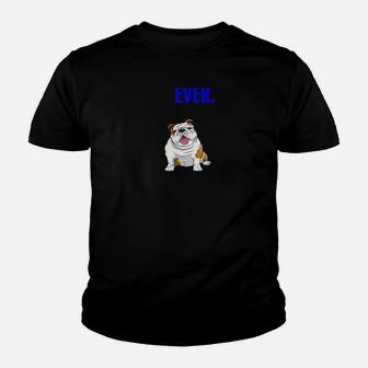 Best Dog Dad Ever Funny English Bulldogs Pups Back Kid T-Shirt - Seseable