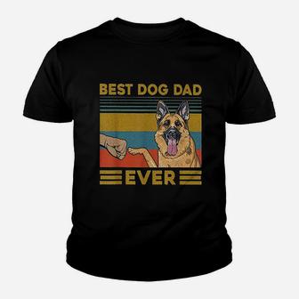 Best Dog Dad Ever German Shepherd Retro Vintage Kid T-Shirt - Seseable