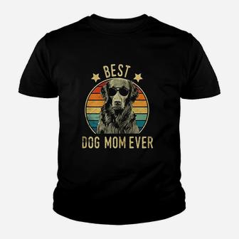 Best Dog Mom Ever Flat Coated Retriever Kid T-Shirt - Seseable