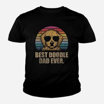 Best Doodle Dad Ever Vintage Retro Goldendoodle Dad Kid T-Shirt - Seseable