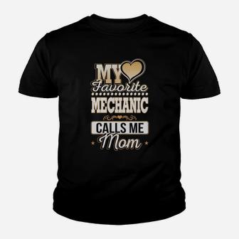 Best Family Jobs Gifts, Funny Works Gifts Ideas My Favorite Mechanic Calls Me Mom Kid T-Shirt - Seseable