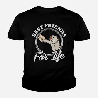 Best Friends For Life English Bulldog Kid T-Shirt - Seseable