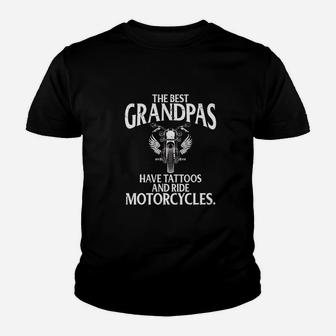 Best Grandpas Have Tattoos And Ride Motorcycles Biker Biking Kid T-Shirt - Seseable