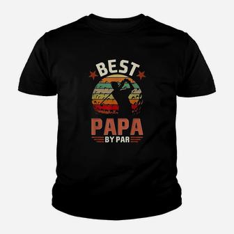 Best Papa By Par Golfing Funny Gift Fathers Day Gift Golf Kid T-Shirt - Seseable