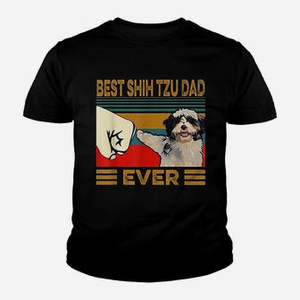 Best Shih Tzu Dad Ever Retro Vintage Kid T-Shirt - Seseable