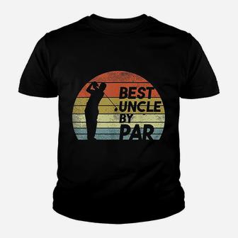 Best Uncle By Par Golf Fathers Day Golfer Uncle Kid T-Shirt - Seseable