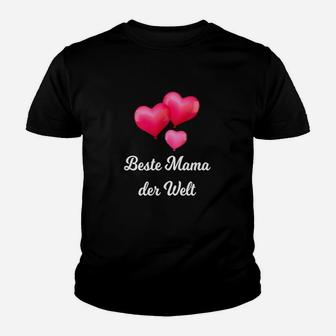 Beste Mama der Welt Schwarzes Kinder Tshirt mit Herzmotiv für Muttertag - Seseable