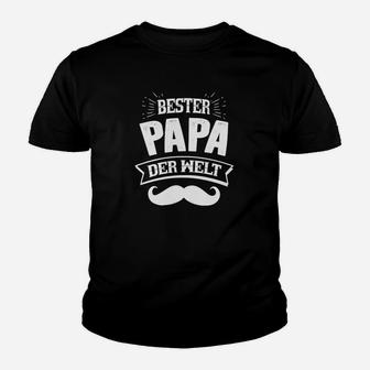 Bester Papa der Welt Kinder Tshirt, Schwarzes mit Schnurrbart-Design - Seseable