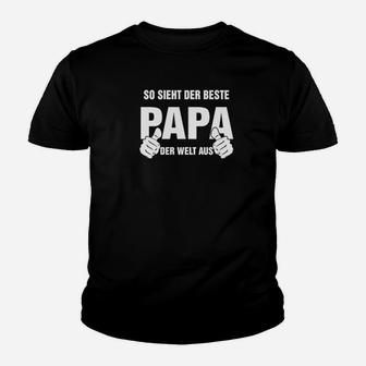 Bester Papa der Welt Schwarzes Kinder Tshirt, Geschenk zum Vatertag - Seseable