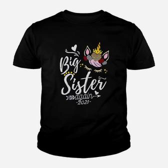 Big Sister Again 2021 Soon To Be Bigsister Cute Unicorn Gift Kid T-Shirt - Seseable