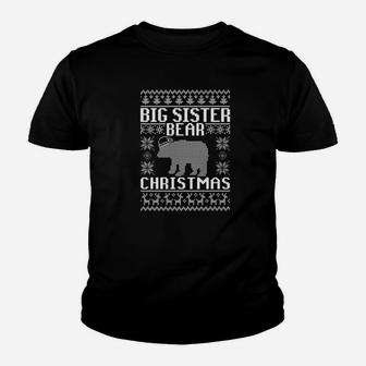 Big Sister Bear Matching Family Ugly Christmas Sweater Kid T-Shirt - Seseable