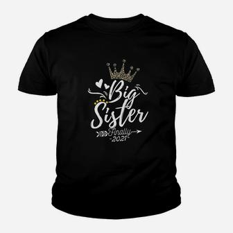 Big Sister Finally 2021 Soon To Be Bigsister Leopard Print Kid T-Shirt - Seseable