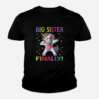 Big Sister Finally Unicorn, sister presents Kid T-Shirt - Seseable