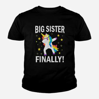 Big Sister Finally Unicorn, sister presents Kid T-Shirt - Seseable