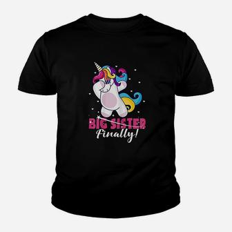 Big Sister Finally Unicorn Unicorn Dab Kid T-Shirt - Seseable