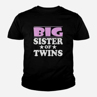 Big Sister Of Twins Announcement Gift Kid T-Shirt - Seseable