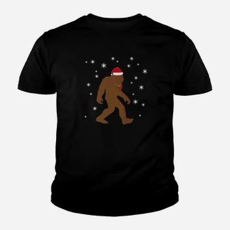 Bigfoot I Believe Ugly Sweater Santa Snowflake Christmas Tee Kid T-Shirt - Seseable
