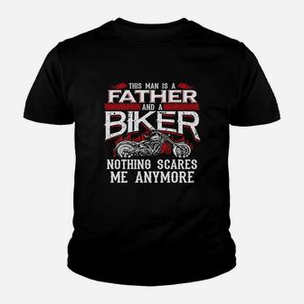 Biker Dad Funny Fathers Day Motorcycle Kid T-Shirt - Seseable
