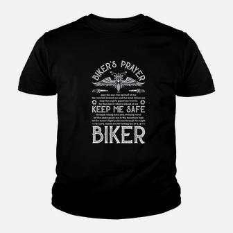 Bikers Prayer Vintage Motorcycle Biker Biking Motorcycling Kid T-Shirt - Seseable