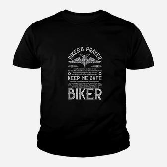 Bikers Prayer Vintage Motorcycle Biker Biking Motorcycling Kid T-Shirt - Seseable