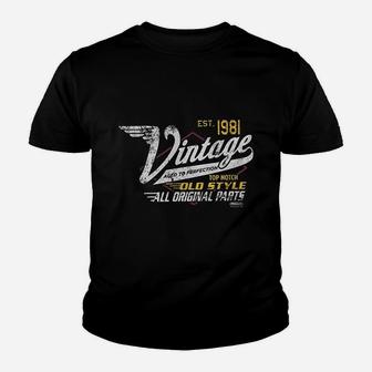 Birthday Gift Vintage 1981 Aged To Perfection Vintage Racing Kid T-Shirt - Seseable