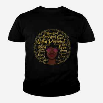 Black And Beautiful Pride Women Black Girl Magic Kid T-Shirt - Seseable