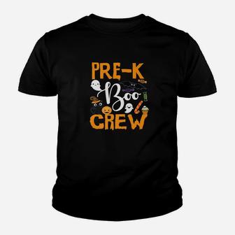 Black Cat Pumpkin Candy Ghost Scary Prek Boo Crew Kid T-Shirt - Seseable