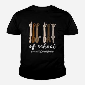 Black History 100 Days Of School Middle School Teacher Life Teaching Jobs Kid T-Shirt - Seseable