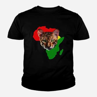 Black History Month African Map Toyger Gift For Pet Lovers Proud Black Kid T-Shirt - Seseable