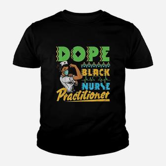 Black Nurse Rn Practitioner Afrocentric Pride Nursing Kid T-Shirt - Seseable