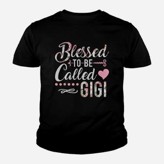 Blessed To Be Called Gigi Floral Grandma Kid T-Shirt | Seseable CA