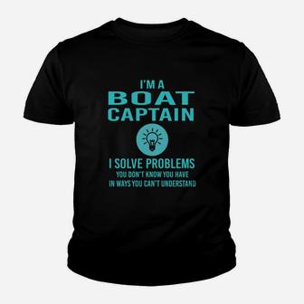 Boat Captain I Solve Problem Job Title Shirts Kid T-Shirt - Seseable