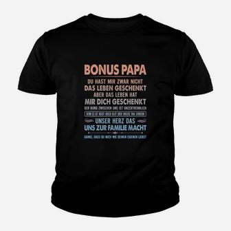 Bonus Papa Kinder Tshirt, Bedrucktes Oberteil für Stiefväter mit Herz - Seseable