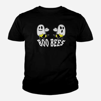 Boo Bees Halloween Ghost Bee Here For The Boos Kid T-Shirt - Seseable