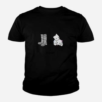 Boots And Cats Funny Beatboxing Kid T-Shirt - Seseable