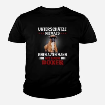 Boxer Unterschätze Niemals Einen Alten Mann Kinder T-Shirt - Seseable