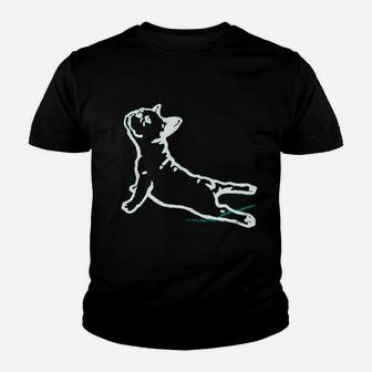 Bull Dog Funny Yoga Workouts Kid T-Shirt - Seseable