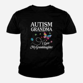 Butterfly Grandma I Love My Granddaughter Hope Kid T-Shirt - Seseable