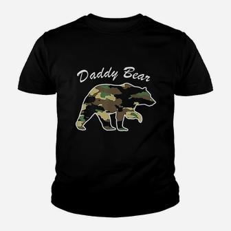 Camouflage Daddy Bear Family Hunting Camo Papa Bear Kid T-Shirt - Seseable